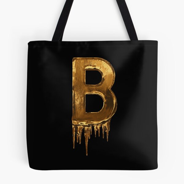 Item preview, Gold Drip On Black Alphabet Letter b designed and sold by MPowerTeez.