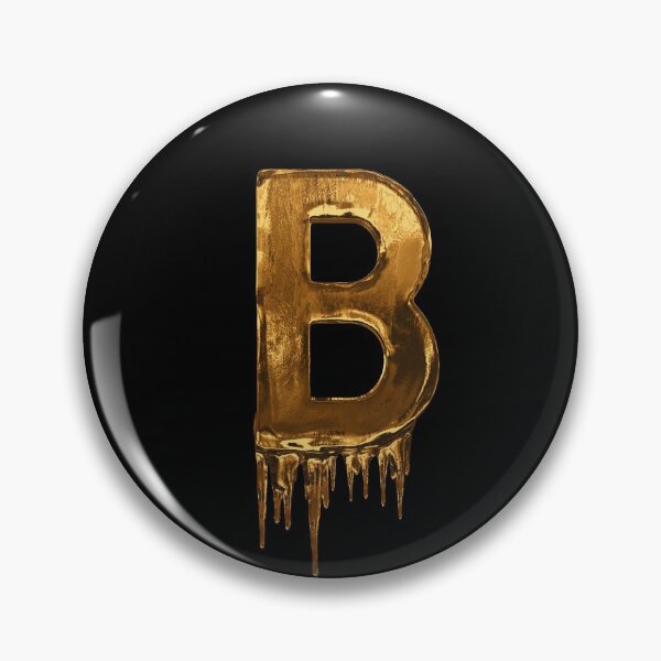 Item preview, Gold Drip On Black Alphabet Letter b designed and sold by MPowerTeez.