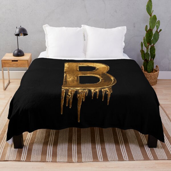 Item preview, Gold Drip On Black Alphabet Letter b designed and sold by MPowerTeez.