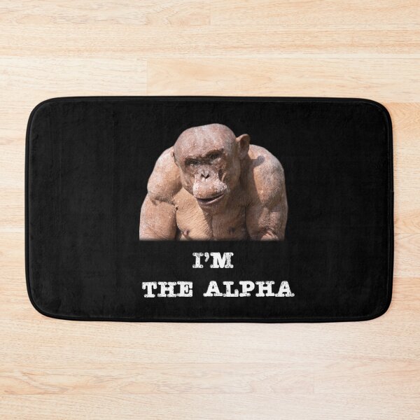 Item preview, Jambo The Hairless Chimp I'm The Alpha (White Text) designed and sold by rawshutterbug.