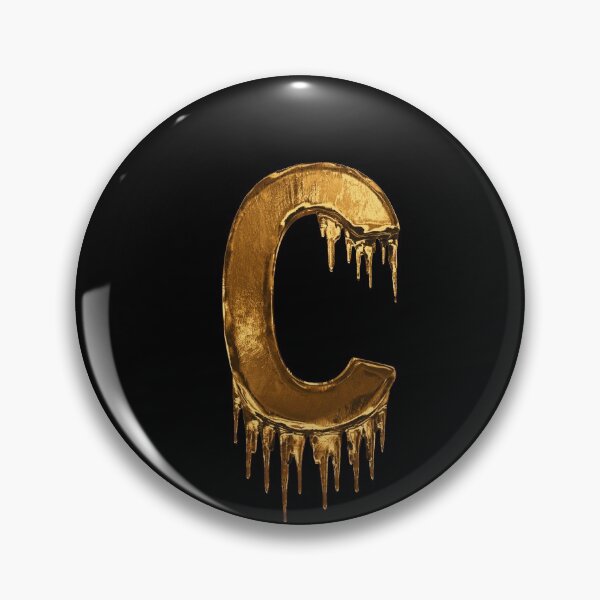Item preview, Gold Drip On Black Alphabet Letter C designed and sold by MPowerTeez.