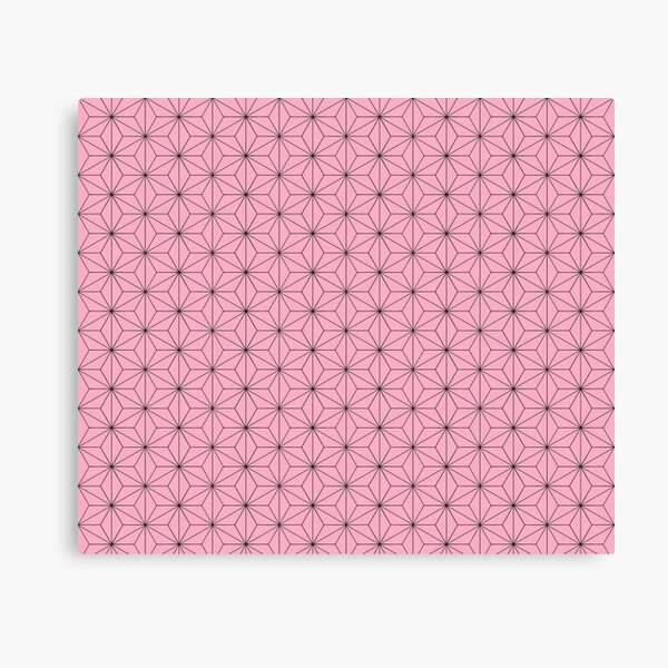 Nezuko's Kimono Pattern: Traditional Japanese Pink Asanoha Pattern, Demon Slayer Canvas Print