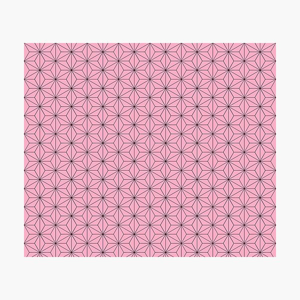 Nezuko's Kimono Pattern: Traditional Japanese Pink Asanoha Pattern, Demon Slayer Photographic Print