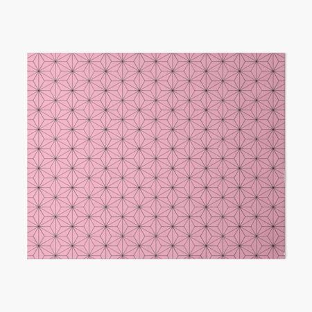 Nezuko's Kimono Pattern: Traditional Japanese Pink Asanoha Pattern, Demon Slayer Art Board Print