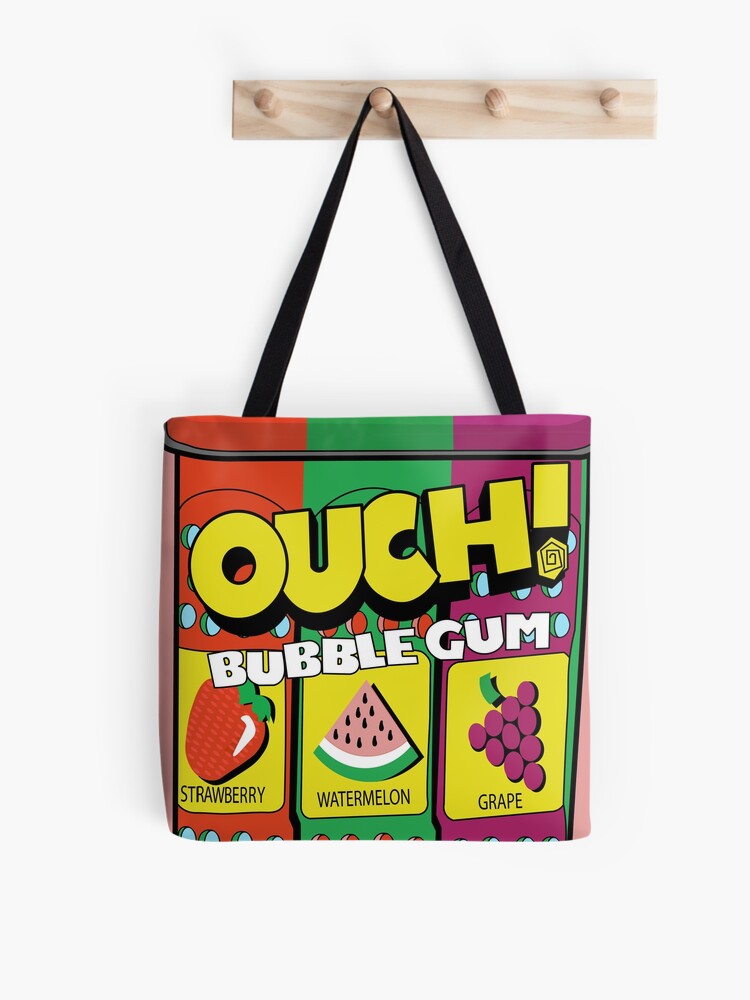 Red bubble gum shopping orders bag