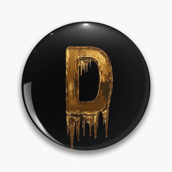 Item preview, Gold Drip On Black Alphabet Letter D designed and sold by MPowerTeez.
