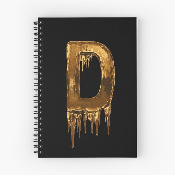 Artikelvorschau, Goldtropfen auf schwarzem Alphabetbuchstaben D. entworfen und verkauft von MPowerTeez.
