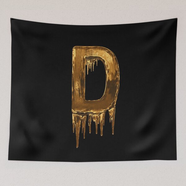 Item preview, Gold Drip On Black Alphabet Letter D designed and sold by MPowerTeez.