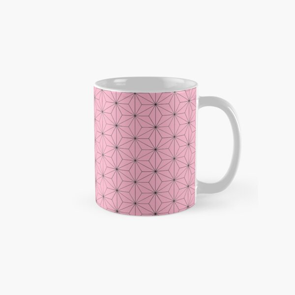 Nezuko's Kimono Pattern: Traditional Japanese Pink Asanoha Pattern, Demon Slayer Classic Mug