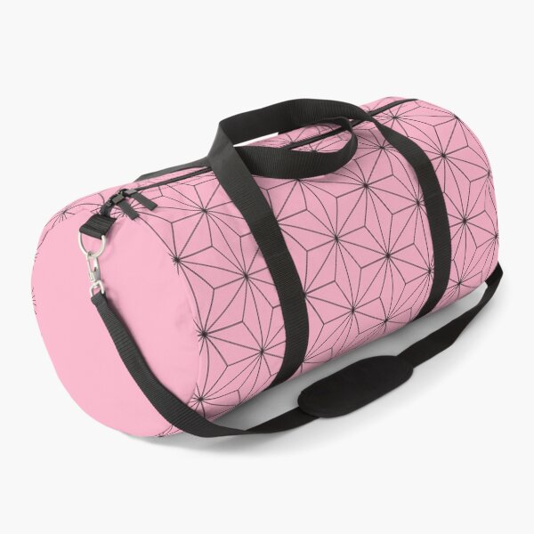 Nezuko's Kimono Pattern: Traditional Japanese Pink Asanoha Pattern, Demon Slayer Duffle Bag