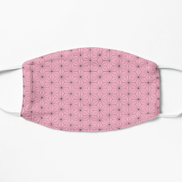 Nezuko's Kimono Pattern: Traditional Japanese Pink Asanoha Pattern, Demon Slayer Flat Mask