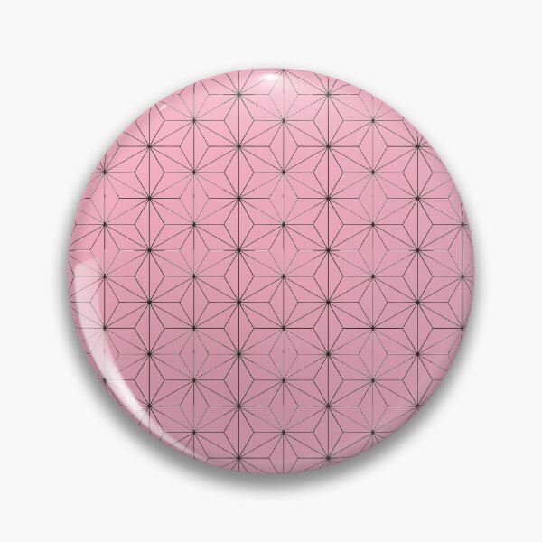 Nezuko's Kimono Pattern: Traditional Japanese Pink Asanoha Pattern, Demon Slayer Pin