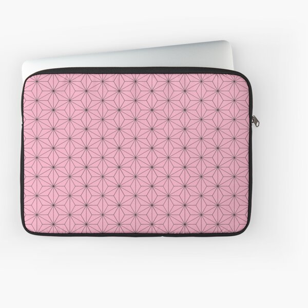 Nezuko's Kimono Pattern: Traditional Japanese Pink Asanoha Pattern, Demon Slayer Laptop Sleeve