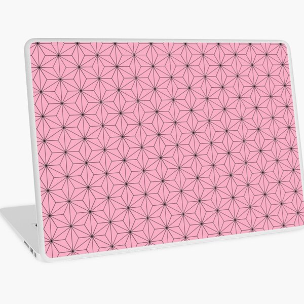 Nezuko's Kimono Pattern: Traditional Japanese Pink Asanoha Pattern, Demon Slayer Laptop Skin