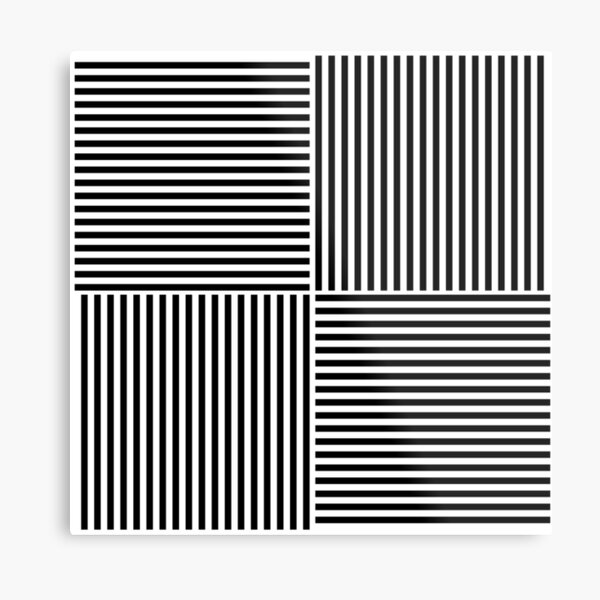Optical Illusion Art, Horizontal and Vertical Lines ILLusion Metal Print