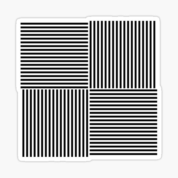 Optical Illusion Art, Horizontal and Vertical Lines ILLusion Sticker