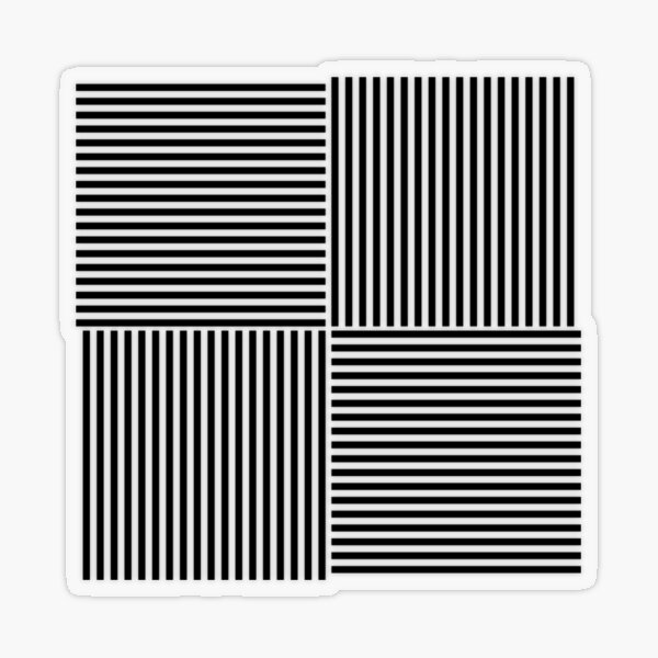 Optical Illusion Art, Horizontal and Vertical Lines ILLusion Transparent Sticker
