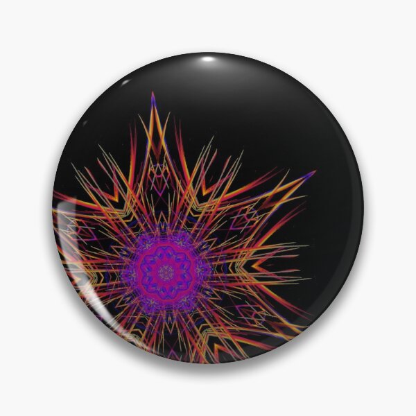 Item preview, Purple, Orange, and Blue mandala pattern on black background  designed and sold by wild.geranium.design.