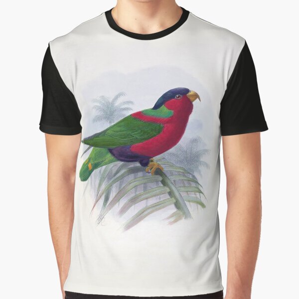 Lorius Solitarius -1876 Illustration of Lorie from Ornithological Miscellany Vol. 2 Graphic T-Shirt
