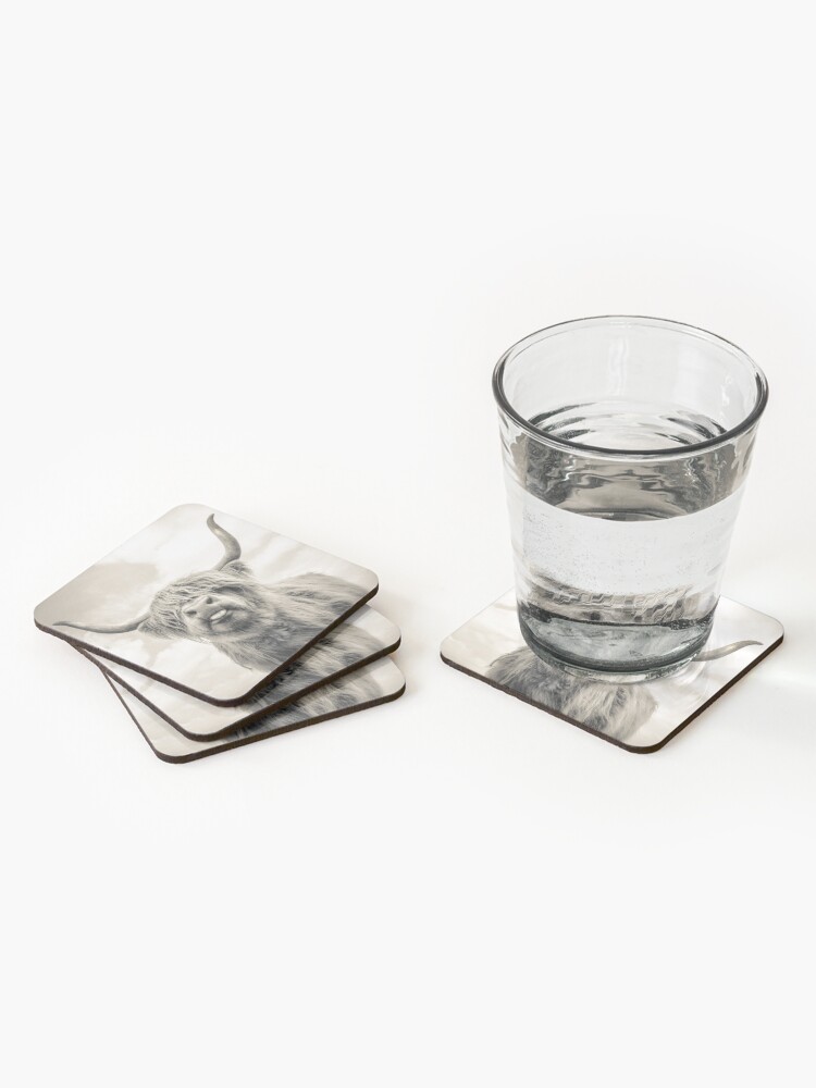 Alternate view of Cheeky Highland Cow Coasters (Set of 4)