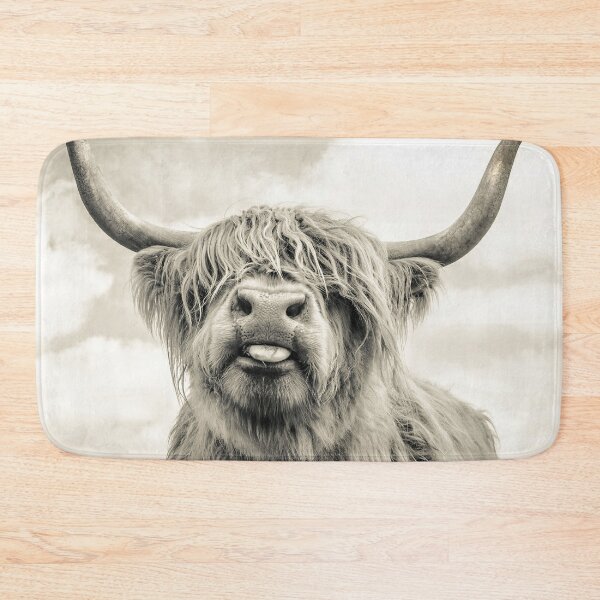 Cheeky Highland Cow  Bath Mat