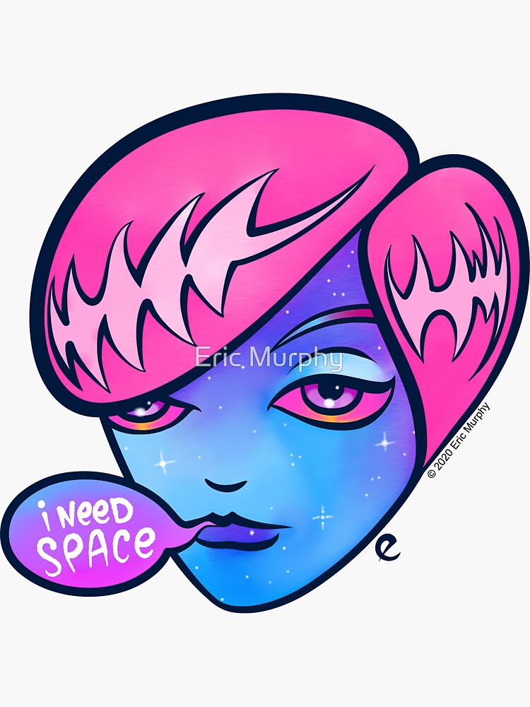 Thumbnail 3 of 3, Sticker, i need space designed and sold by sadmachine.