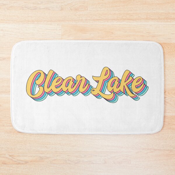 Item preview, Clear Lake Retro Yellow Script designed and sold by modeoftravel.