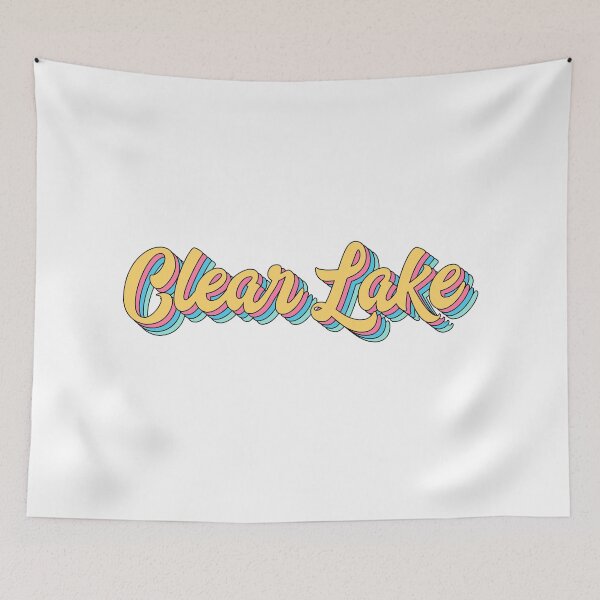 Item preview, Clear Lake Retro Yellow Script designed and sold by modeoftravel.