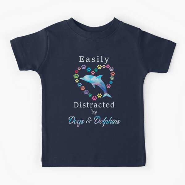 Easily Distracted By Dogs And Dolphins Watercolor Paw Shirt Easily Distracted By Dogs And Dolphins Watercolor Paw Shirt