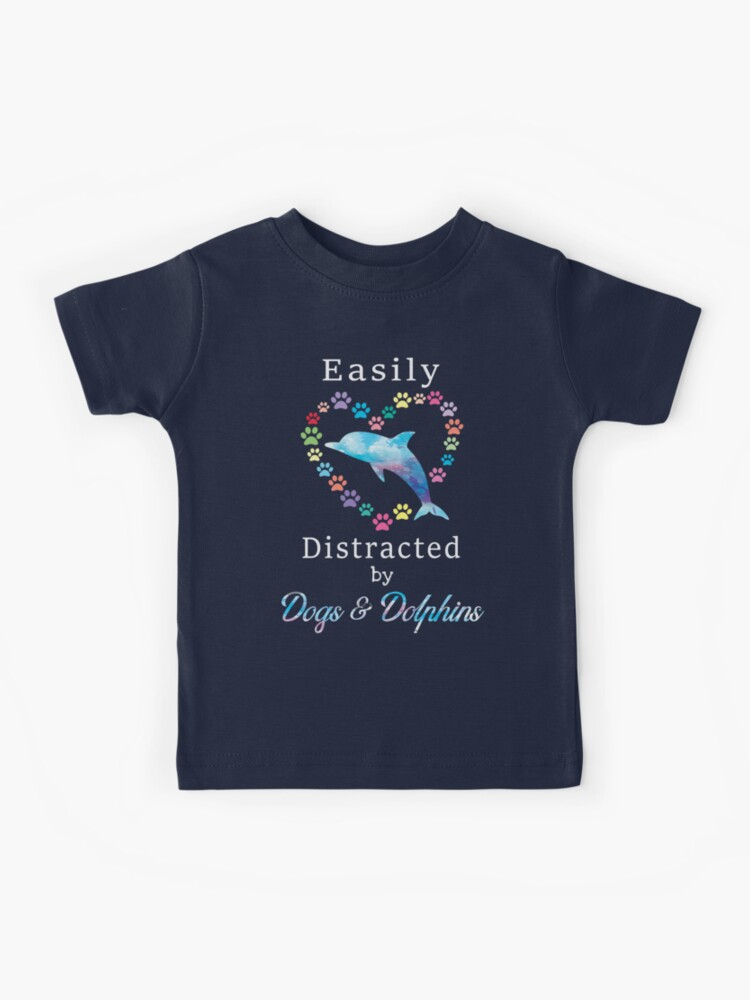 Easily Distracted By Dogs And Dolphins Watercolor Paw Shirt Easily Distracted By Dogs And Dolphins Watercolor Paw Shirt