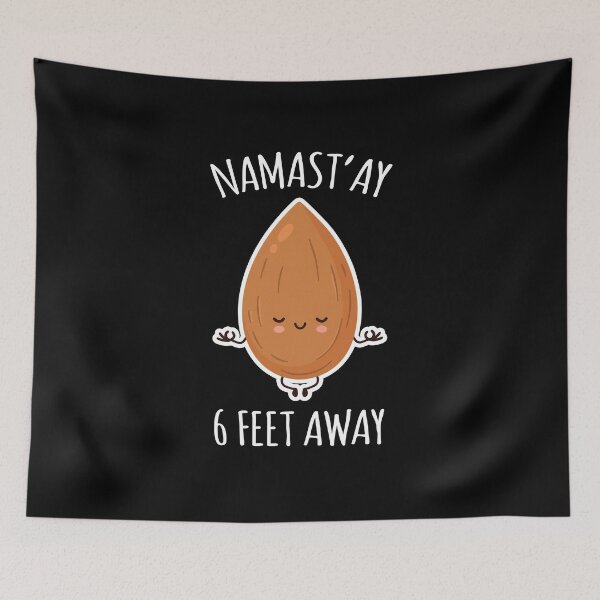 Item preview, Namastay 6 Feet Away Kawaii Cute Meditating Almond designed and sold by AnastasiaDesign.