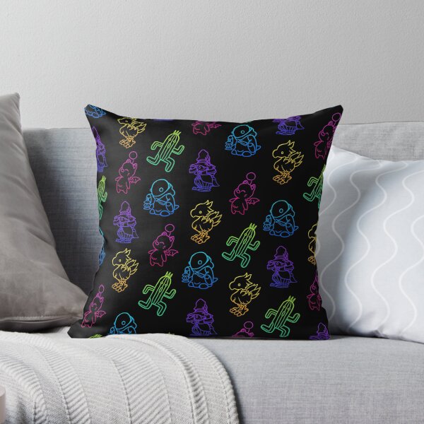 Final Fantasy Outlines Throw Pillow
