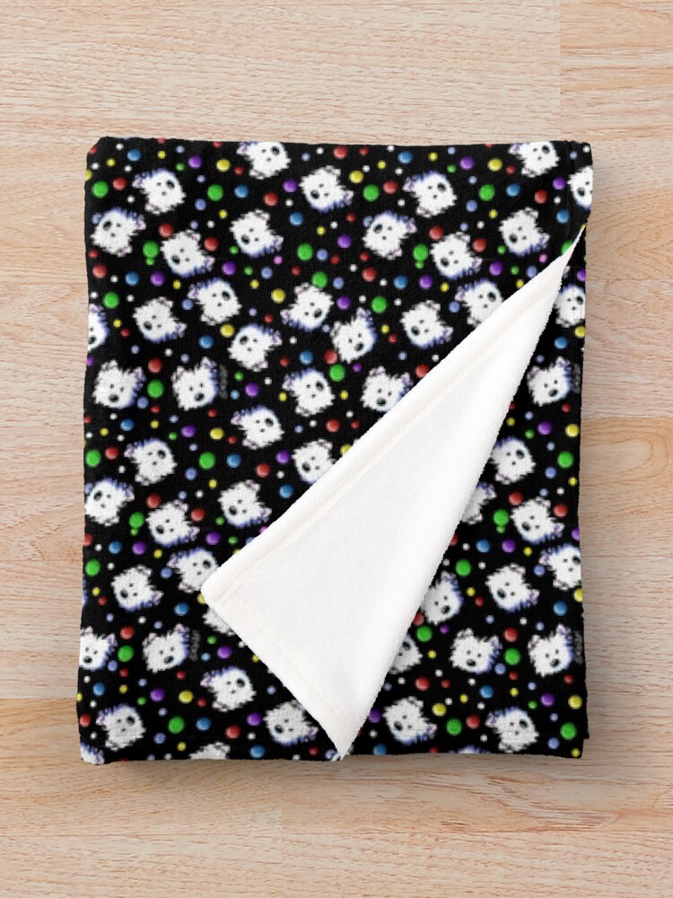Thumbnail 3 of 6, Throw Blanket, KiniArt Westie Confetti designed and sold by KiniArt.