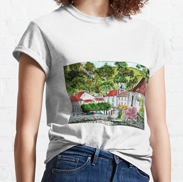 Brantome , Perigord Vert France ( Watercolour ) Classic T-Shirt