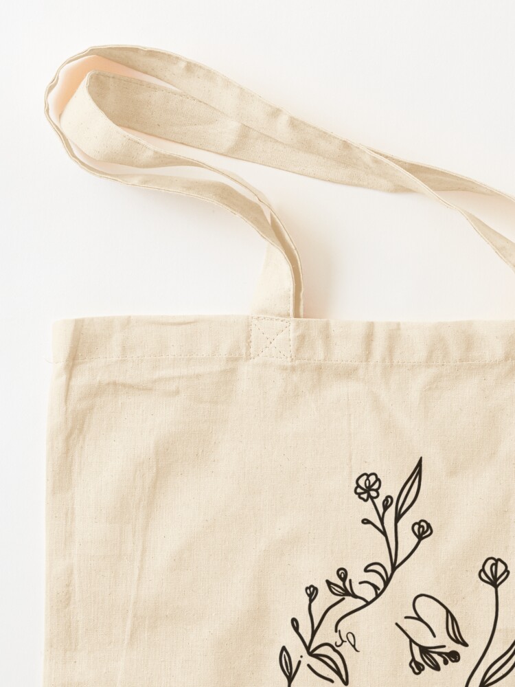 woman with flowers line art Tote Bag for Sale by Daezha Kirk