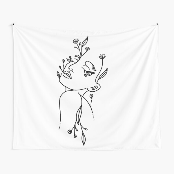 Item preview, woman with flowers line art designed and sold by Daezha Kirk.