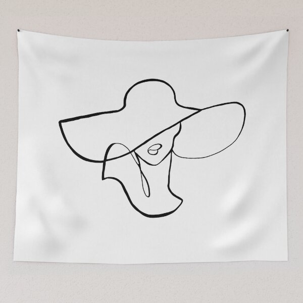 Item preview, Woman in hat line art  designed and sold by Daezha Kirk.