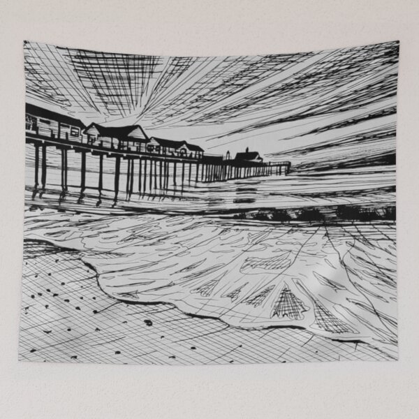 Item preview, Southwold Pier at Sunset Ink Sketch designed and sold by Tom Crittenden.