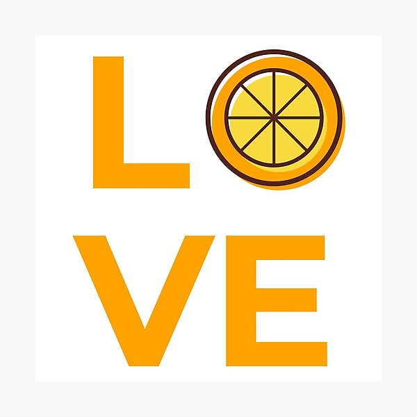 Love Orange Fruit Slice Photographic Print
