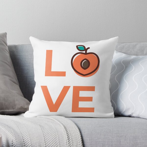 Love Apricot Fruit Throw Pillow