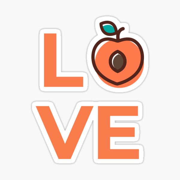 Love Apricot Fruit Sticker