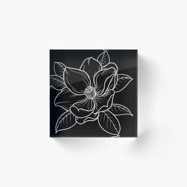 Magniolia - white lines Acrylic Block