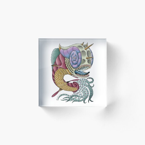 Armour Headed Dragon Fish Acrylic Block
