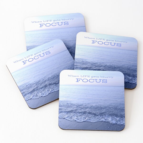 Item preview, When life gets blurry, FOCUS, gentle waves pink blue sunset designed and sold by Spiritualish.
