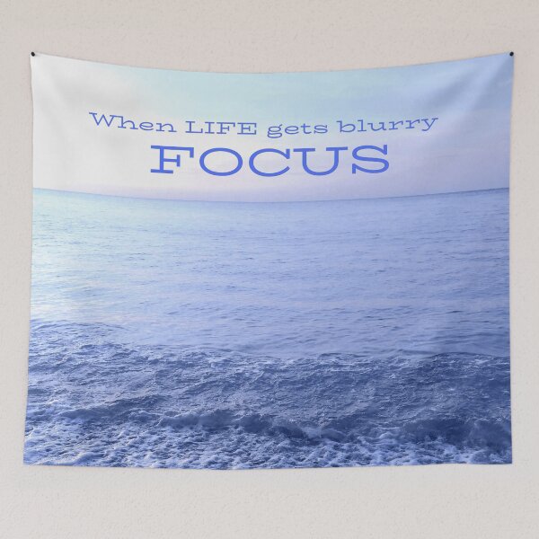 Item preview, When life gets blurry, FOCUS, gentle waves pink blue sunset designed and sold by Spiritualish.