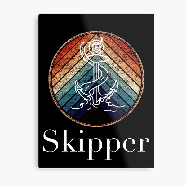 skipper captain anchor saying Metal Print