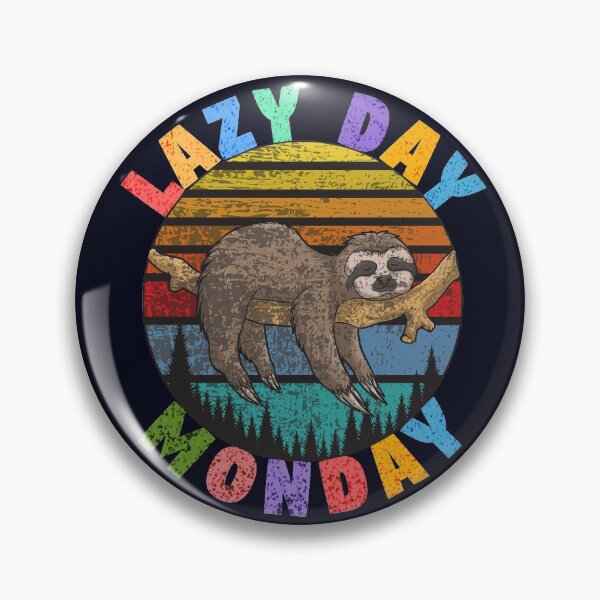 Item preview, Lazy day monday retro sleeping sloth on tree designed and sold by GoodyLeo.