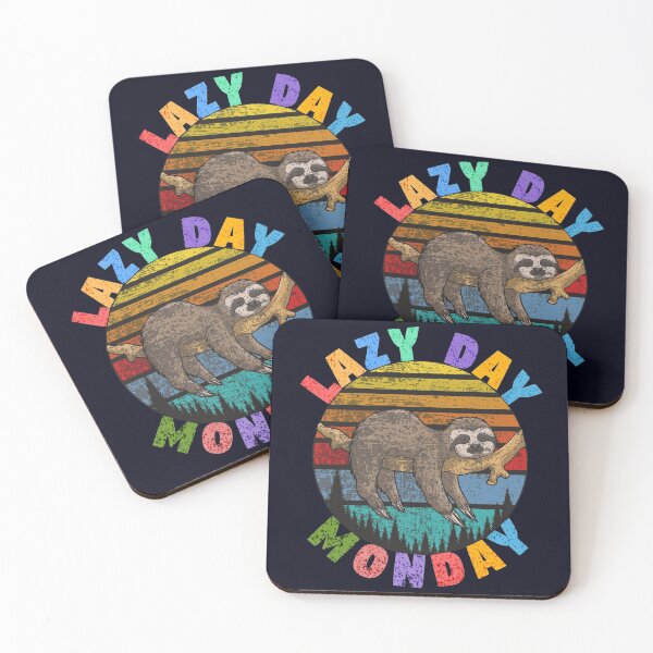 Item preview, Lazy day monday retro sleeping sloth on tree designed and sold by GoodyLeo.