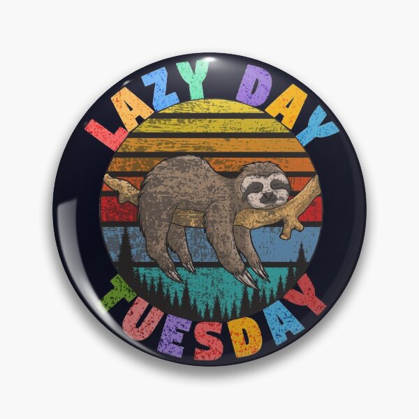 Item preview, Lazy day Tuesday retro sleeping sloth on tree designed and sold by GoodyLeo.