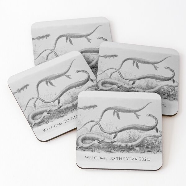 Item preview, Welcome to the Year 2020 With Vintage Illustration of Feasting Sea Serpents designed and sold by TheCurators.